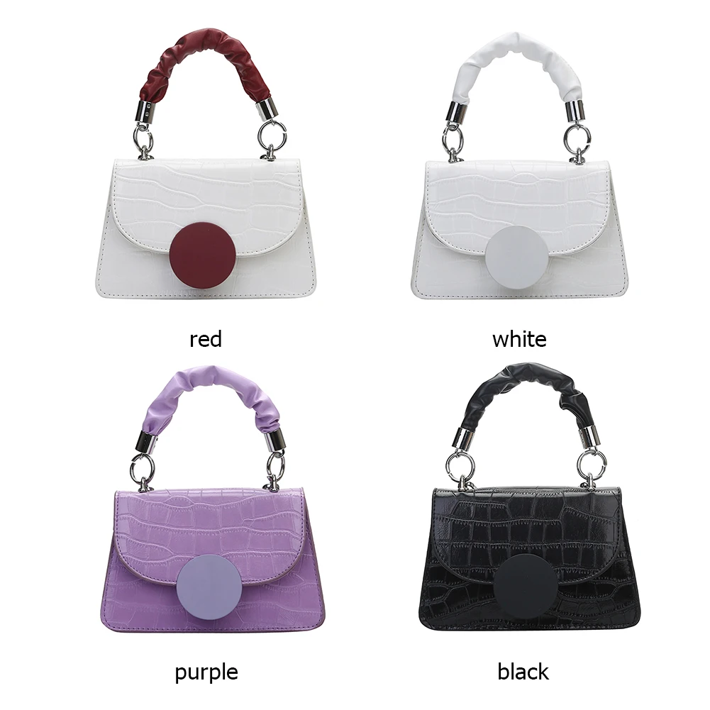 Женская сумка-тоут портативная плиссированная PU кожаная Дамская цепочка