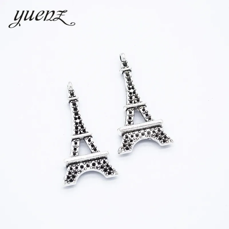 YuenZ 8 шт. античный серебряный цвет сплав металла Эйфелева башня подвески для