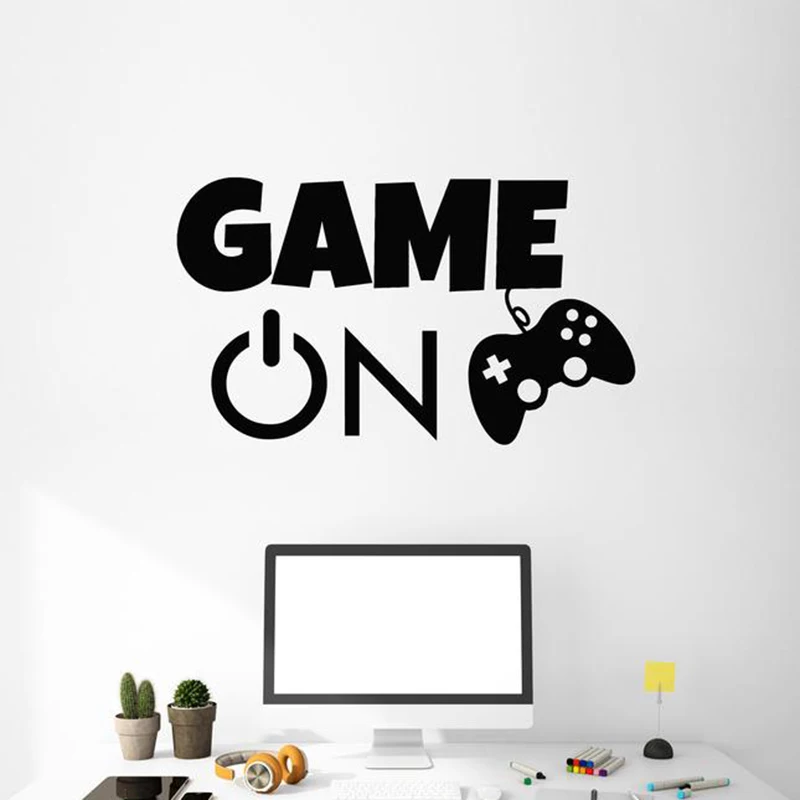 

Vinyl Wall Decal Video Game Play Boys Room Joystick Gaming Stickers Mural C5037