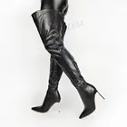 Женские сапоги на высоком каблуке, из искусственной кожи