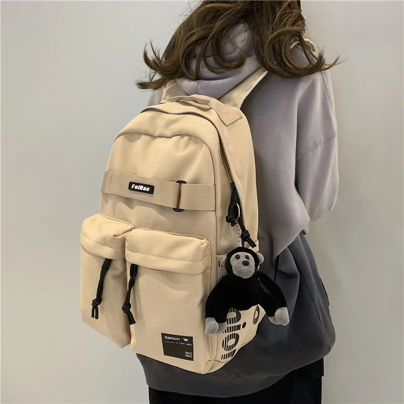 

2021 New Multi-pocket Nylon Women Backpack Men Large Capacity Dural Zipper Travel Bag College Couples Laptop Backpack Schoolbag