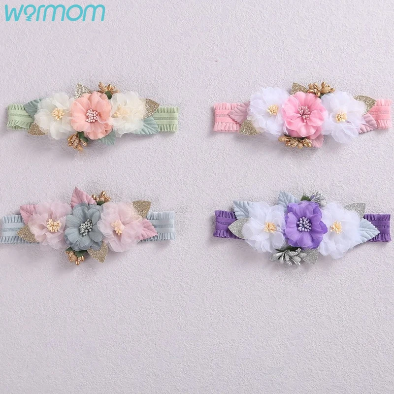 

Warmom Hairband Newborn Photography Props Kids Baby Girl Turban Infant Toddler Headbands Hair Bands For Girls Hair Accessories