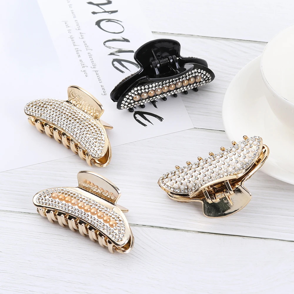 1 шт. жемчужные стразы заколки крабы для волос пряжки головные уборы модные