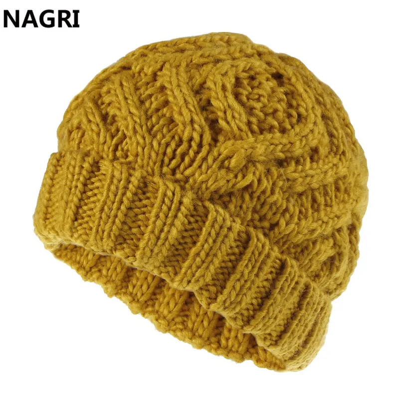 Женские зимние вязаные шапочки Skullies шапки 2019 однотонные мягкие шерстяные грубые