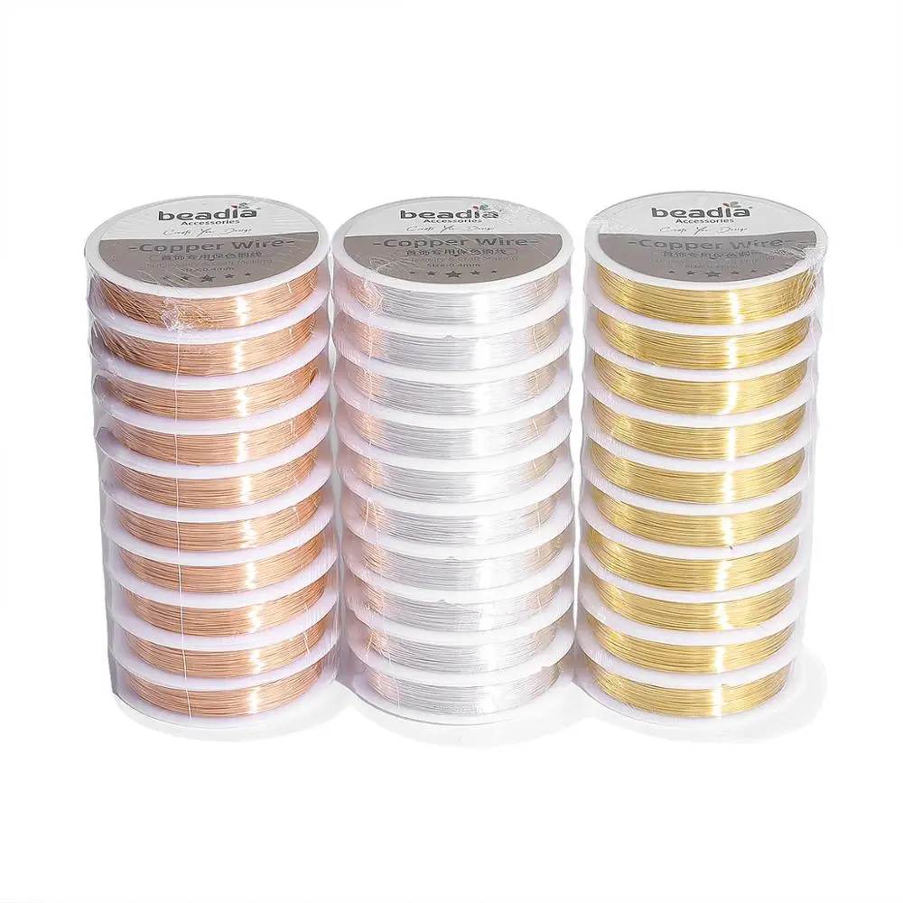 

1Roll 0.3/0.4/0.5/0.6/0.8mm Copper Wire Jewelry Cord String Colorfast Beading Wire DIY Metal Thread For Bracelet Necklace Making