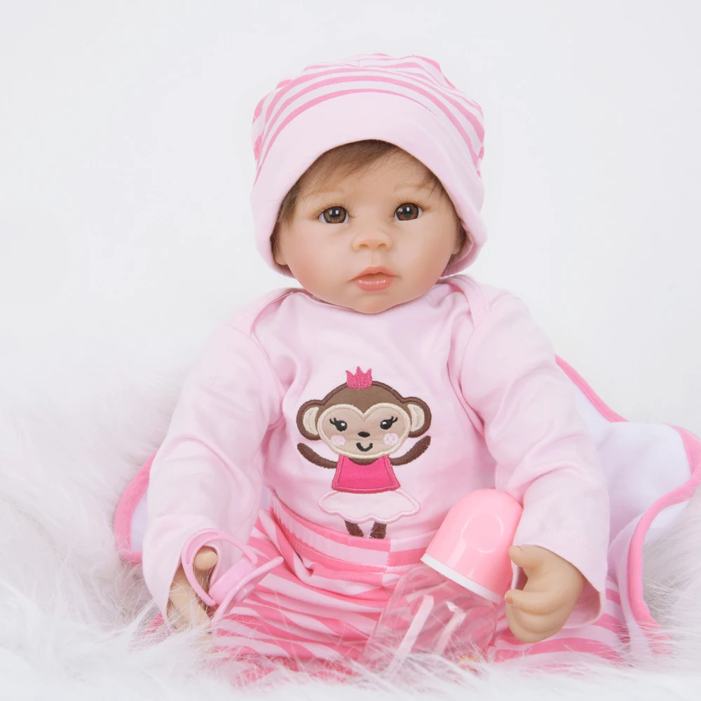 Кукла младенец 50 см Мягкая тканевая кукла тело из силикона и винила Реалистичная