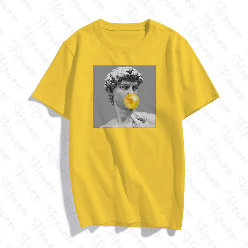 Женская футболка с изображением статуи давида микеланджело розовая кавайная