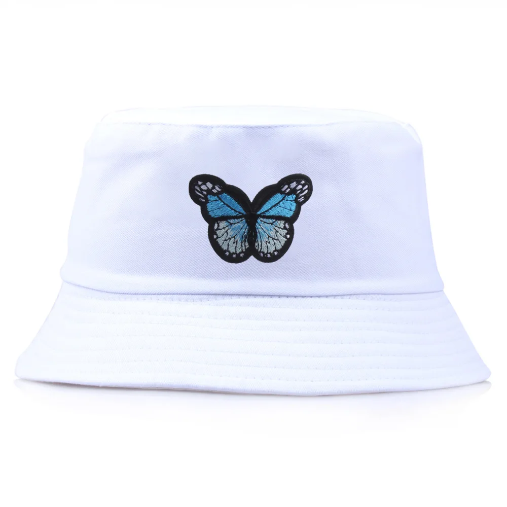 

Butterfly Embroidery Hat for Women Summer Autumn Plain Women Panama Outdoor Hiking Beach Fishing Cap Sunscreen Female Sunhat Bob