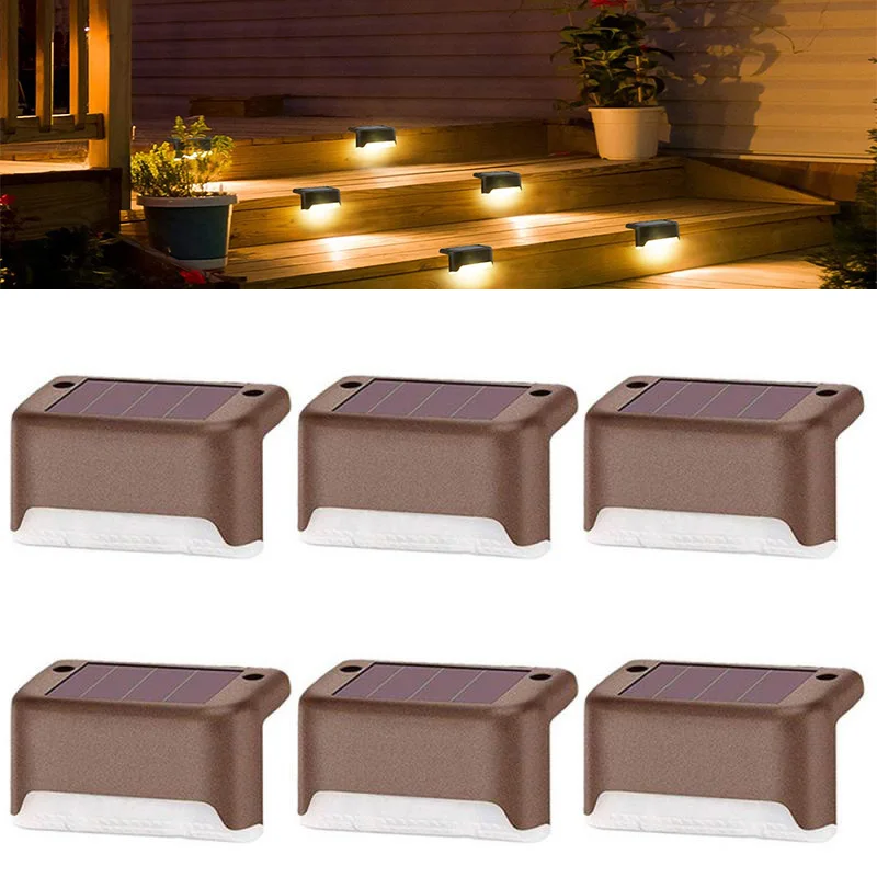 

4/8 шт., водонепроницаемые светодиодные Настенные светильники на солнечной батарее