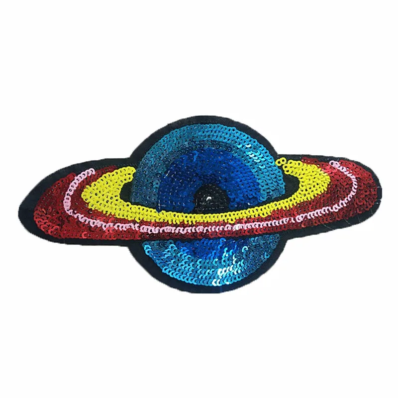 

10pcs/lot Round Embroidery Patches Letters Gold Crown Planet Balloon Clothing Accessories Heat Transfer Badge Iron Clothes