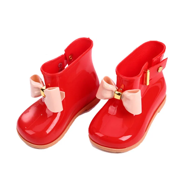 

Bowtie Children Rain Boots For Girls Toddlers Kids Rain Shoes Soft PVC Jelly Boots With Bow-knot Cute Water-proof Rain Shoes