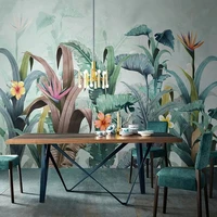 custom 3d wallpaper nordic tropical plant leaves watercolor hand painted mural living room tv background wall painting 3d fresco