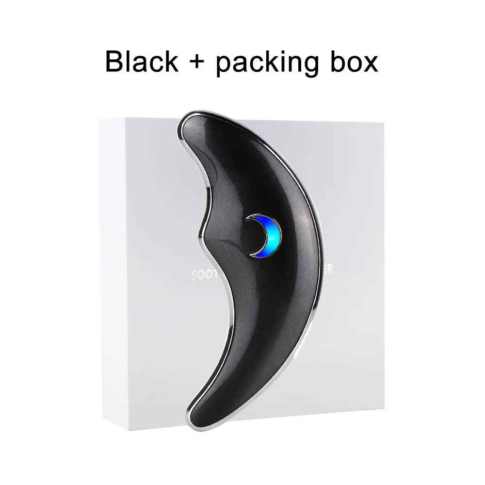 black with box Массажная машина Guasha для лица и шеи, устройство для удаления морщин, массажер для похудения, Электрический массажер для кожи, инструмент для выскабливания - Цвет: black with box