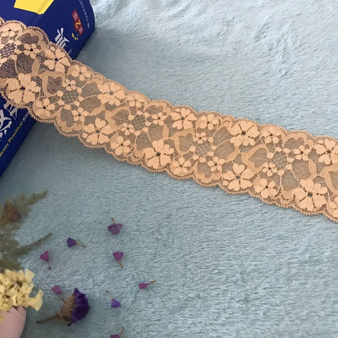 Изящное эластичное кружево из золотистой кожи милые маленькие цветы украшение