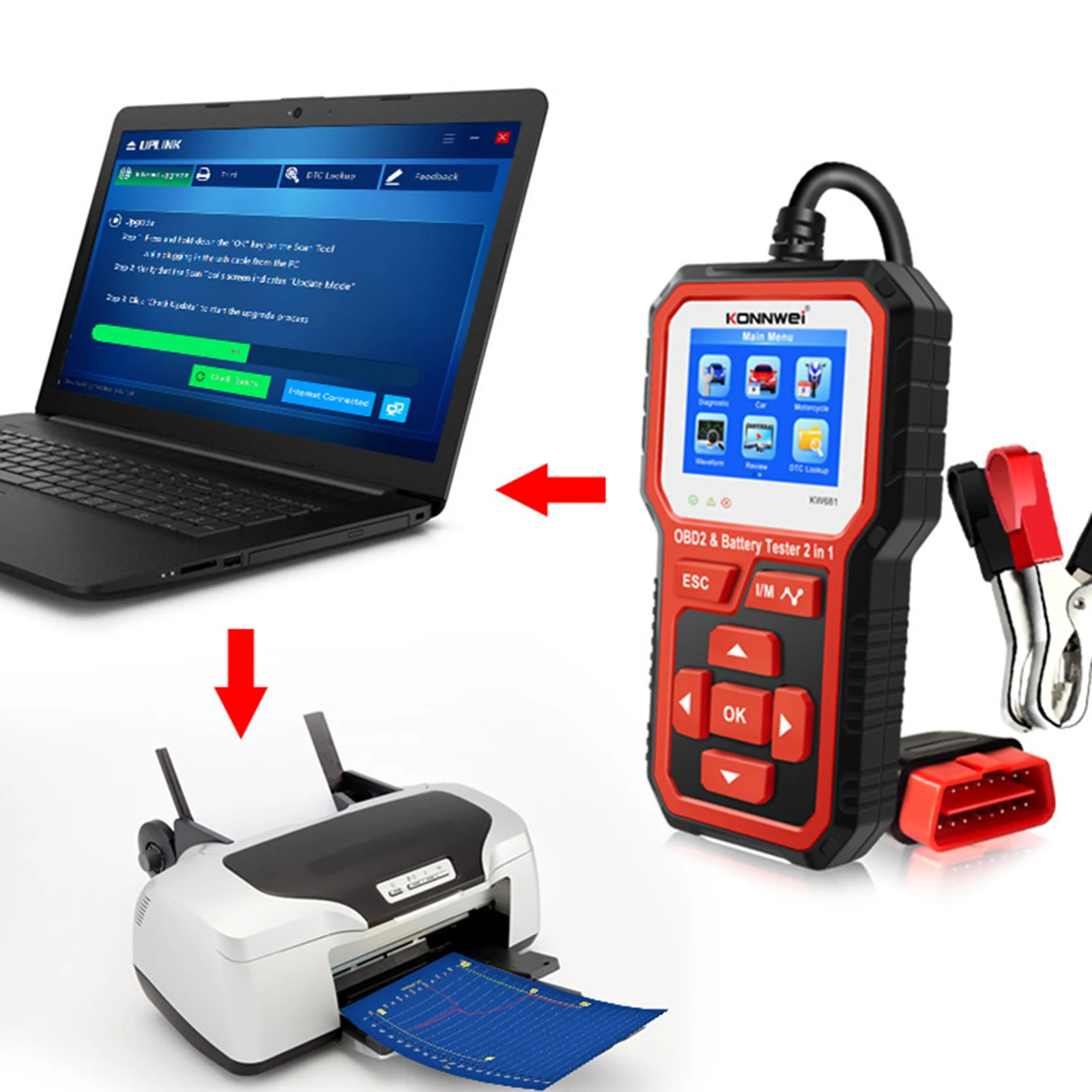 

2 in 1 OBD2 Scanner Car Check Engine Tool Auto Diagnostic Scanner