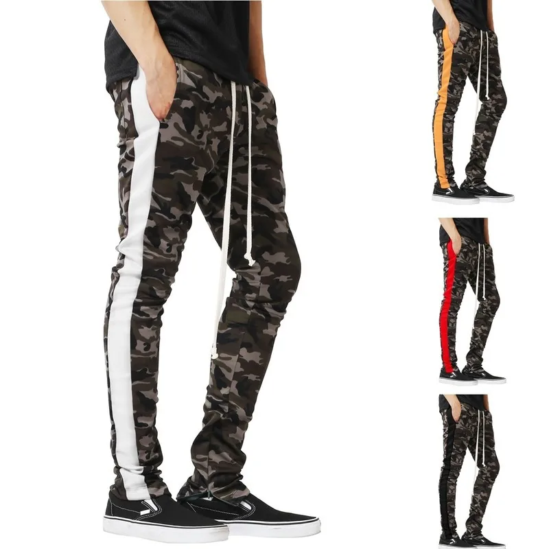

Men's Clothing 2020 Winter Explosion Models Men's Slim Sweatpants Camouflage Printing Color Matching Foot Zipper Casual Trousers