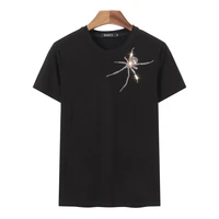 mens shinning spider design t shirt cotton oversized rhinestone top tee 2021 high quality black color unisex clothes 5xl