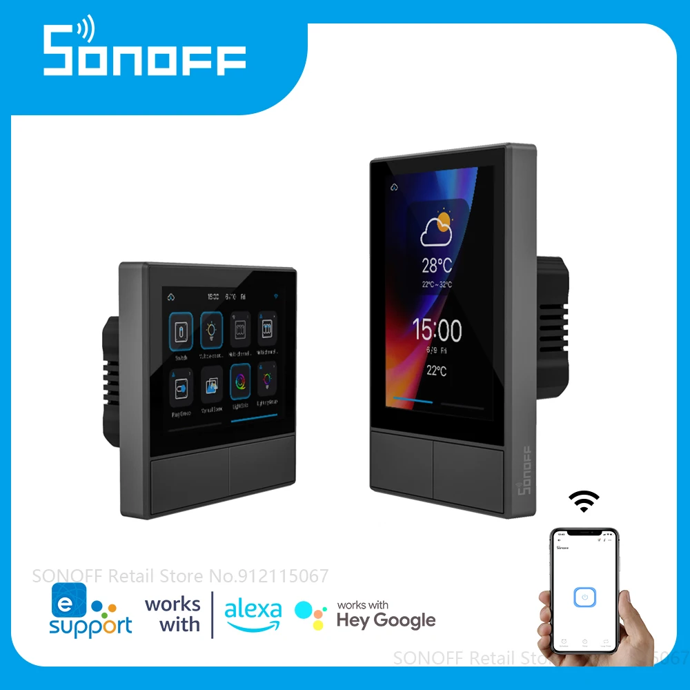 

SONOFF NSPanel WiFi Smart Scene Switch EU/US Thermostat Temperature All-in-One Control Touch Screen Work with Google Home, Alexa