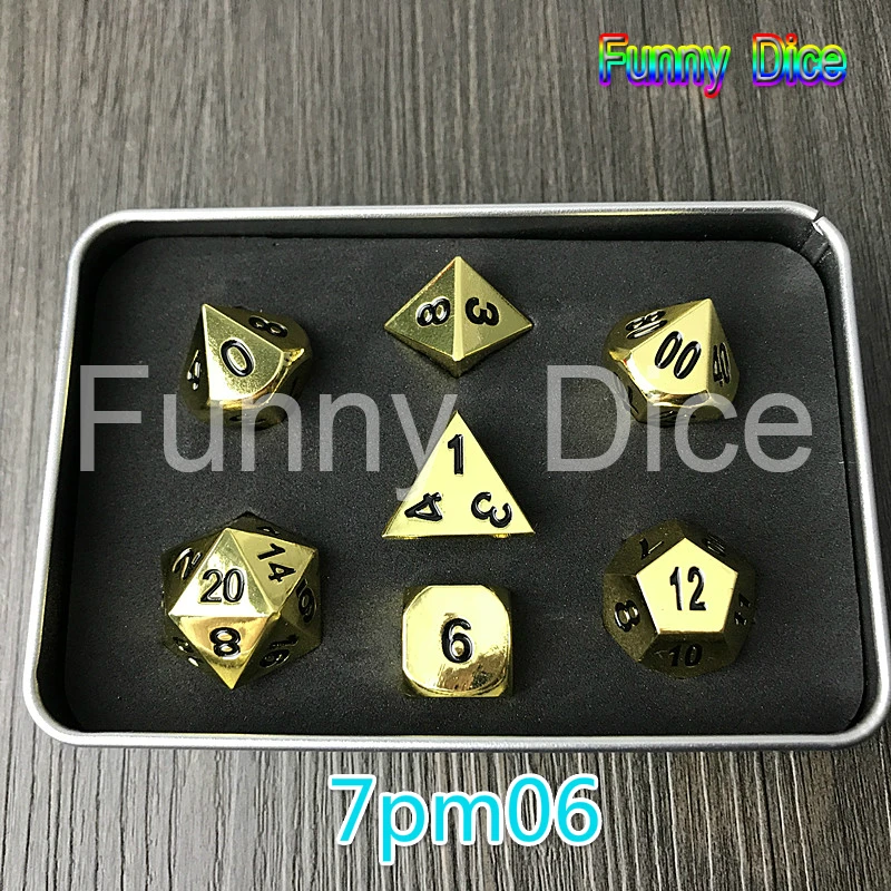 7 шт./компл. металлическая фотография для D4 D6 D8 D10 D12 D20 Side Digital Funny dnd настольная игра