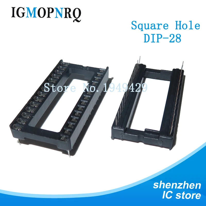 10 шт. DIP-28 широкий корпус квадратное отверстие 28 контактов 2,54 мм разъемы для IC адаптер припоя Тип IC