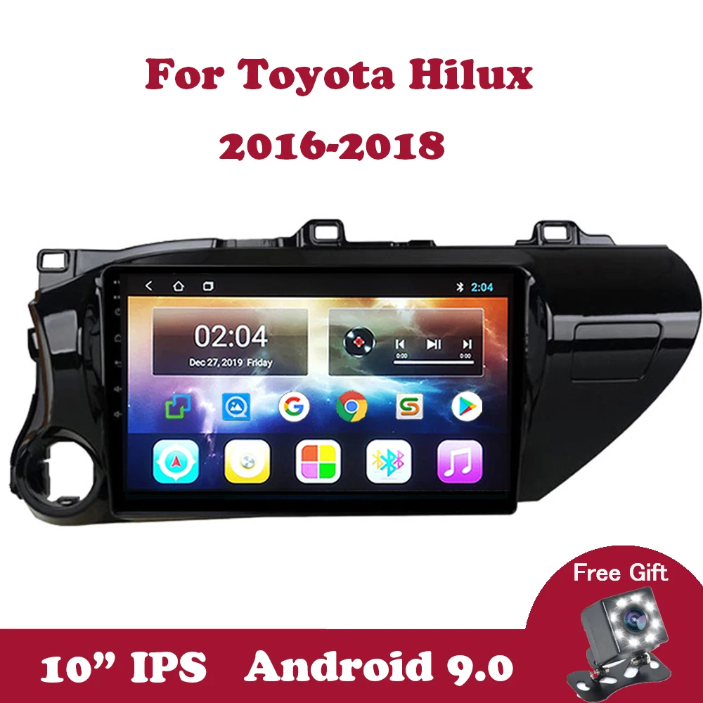 Android 9 0 автомобильный радиоприемник с навигацией GPS для Toyota Hilux 2016 2017 2018 правым