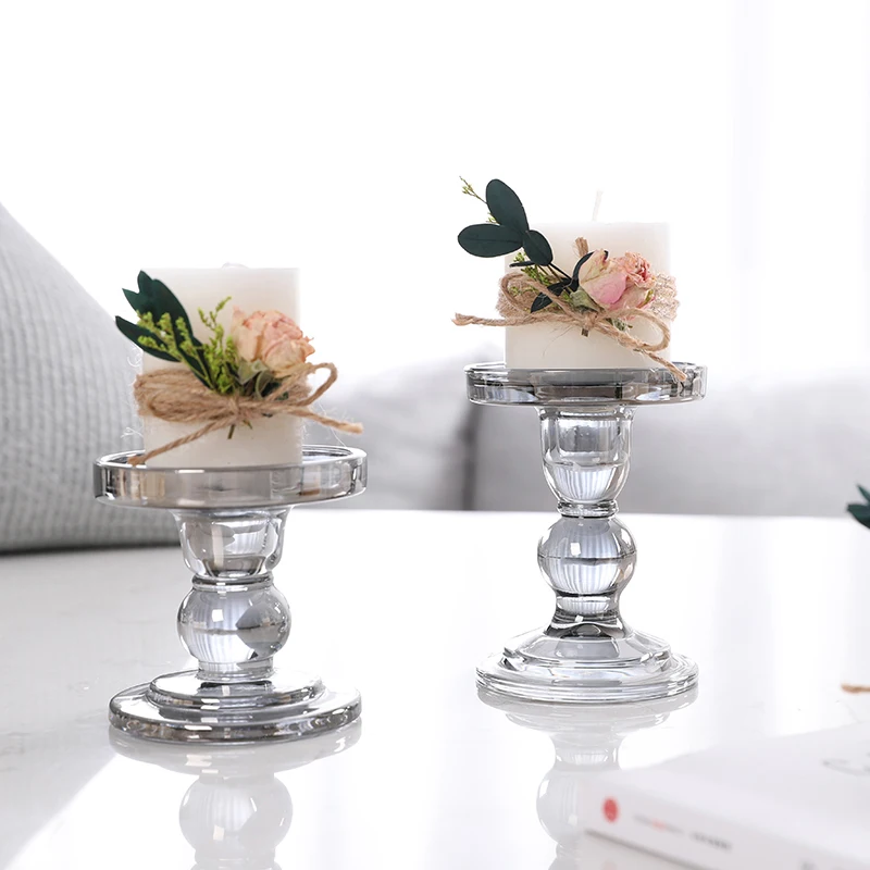 Подсвечник для свечей из прозрачного стекла 1 шт. | Дом и сад