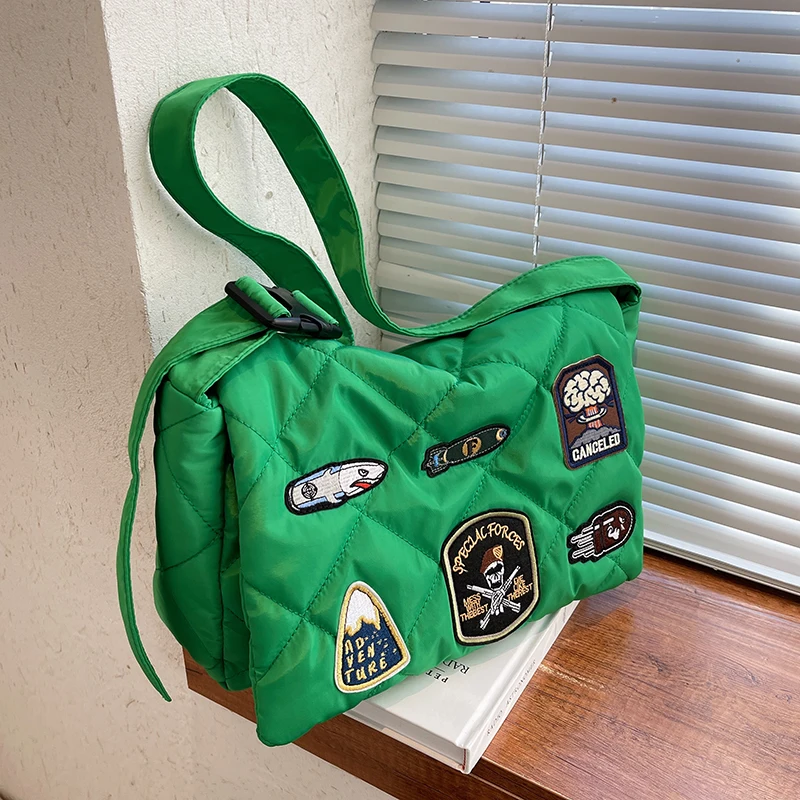 

Зеленые большие сумки через плечо с аниме, модные кошельки большой вместимости, натуральная школьная сумка на плечо для женщин, сумка через ...