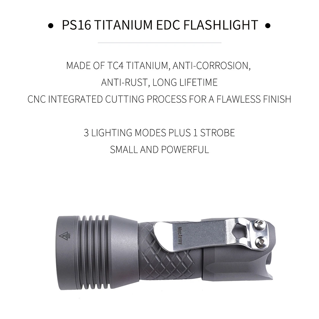 

Limited Edition PS16 Titanium Edc Flashlight