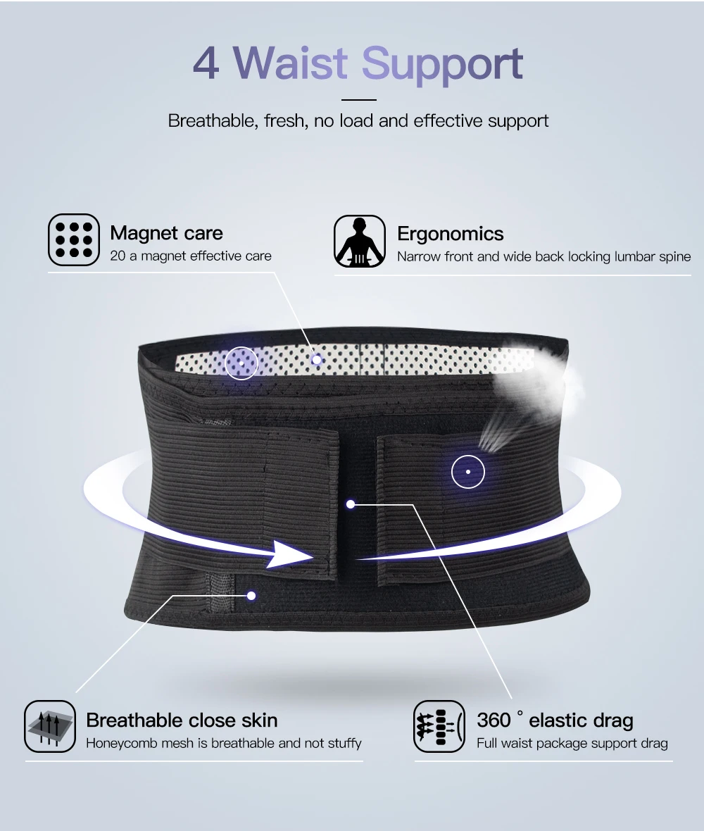 Саморазогревающийся регулируемый пояс турмалин магнитная терапия поясничная