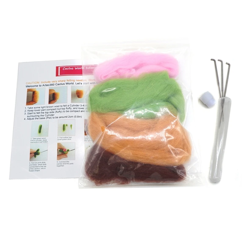 Иглы для валяния комплект мини кактус начинающих вязальные иглы Инструкция DIY