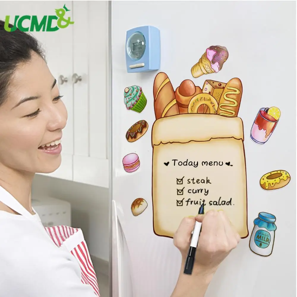 

Magnetic Whiteboard Fridge Sticker Erasable Cactus Bread Writing Painting Message Board Memo Plan List Office Room Decor For kid