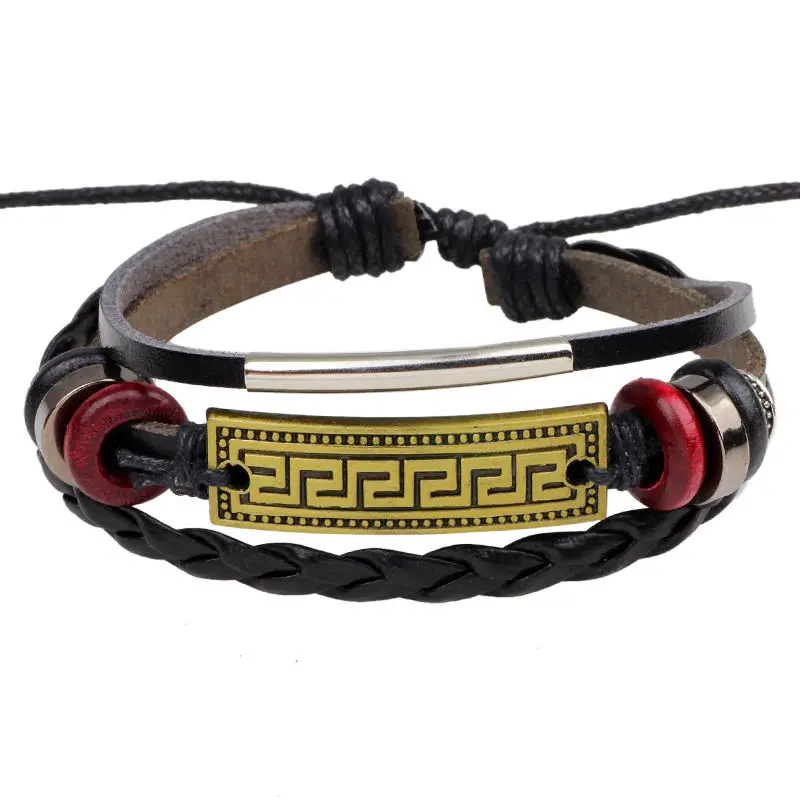 new women fashion multilayer Handmade Braided Genuine leather Bracelets bangles charming rope adjustable jewelry for Men | Украшения и