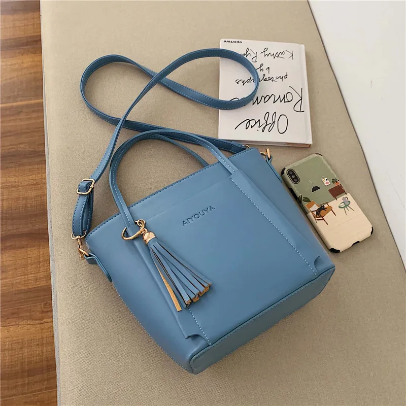 Youda Большая вместительная Женская однотонная сумка из ПУ материала для покупок