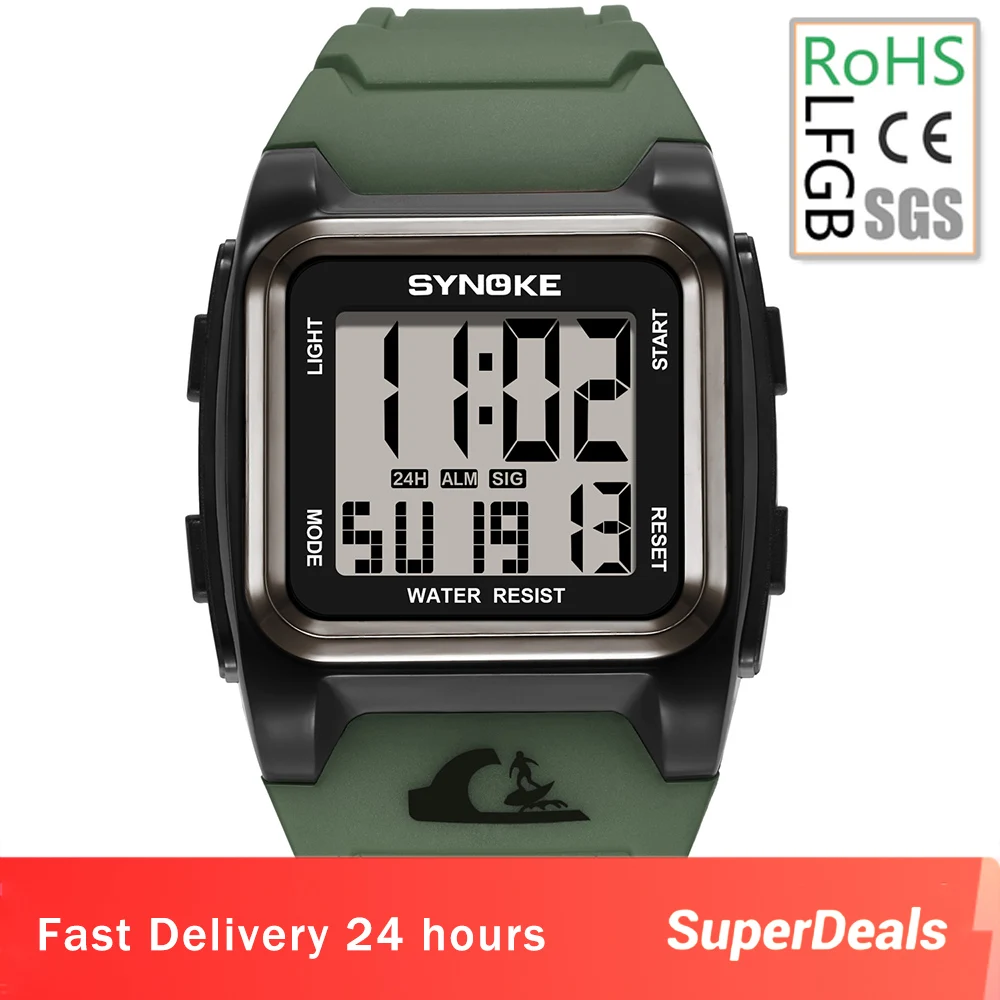 

Watch For Men SYNOKE Brand 50M Waterproof Sport Watch Digital Clock Wristwatch Outdoor Hours Military Mens Watches reloj hombre