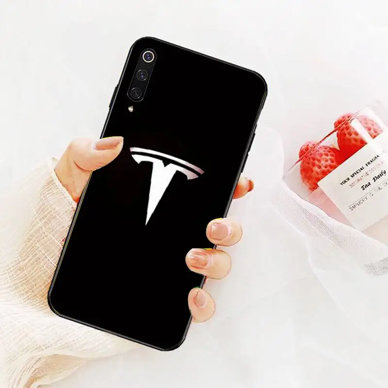 

Luxury Car Tesla Phone Case For Redmi 9A 8A 7 6 6A Note 9 8 8T Pro Max Redmi 9 K20 K30 Pro Black Silicone Soft TPU Case
