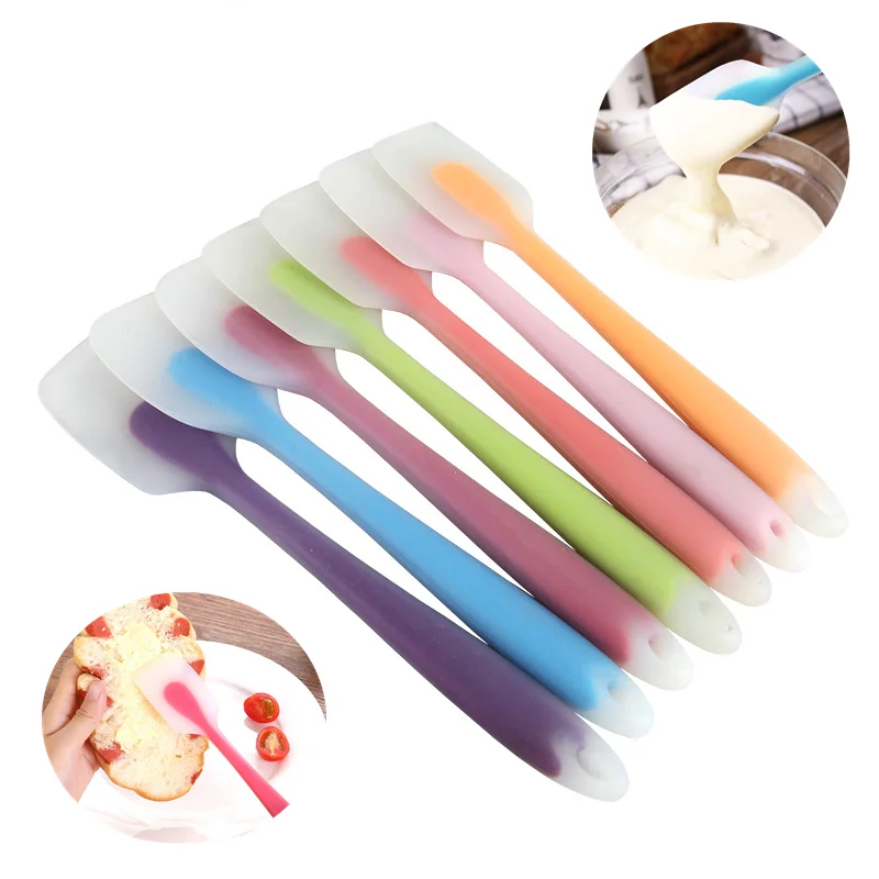 

2 In 1 Kitchen Gadgets Baking Tools Spatula Translucent Mini Silicone Spatula Baking Scraper Cream Heat-Resistant Kitchen tools