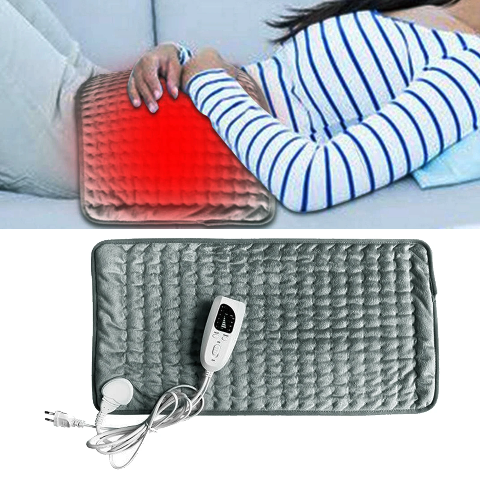 

Large Electric Heating Pad, for Back Pain and Cramps Relief, Auto Shut Off, Heat Pads Therapy, EU Plug