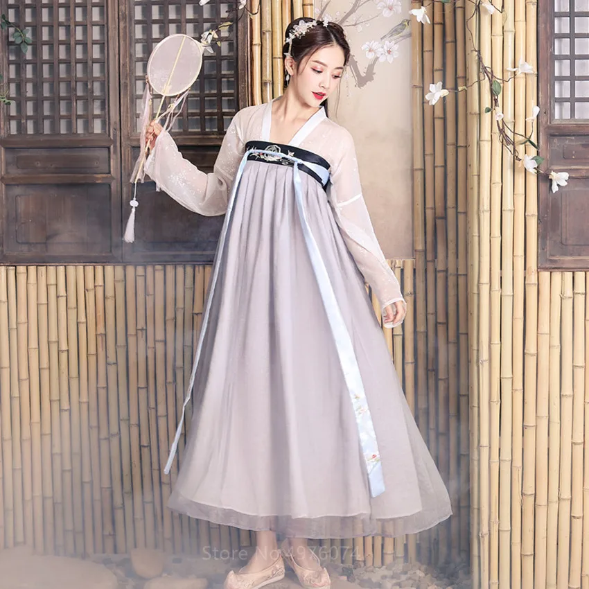 

Chinese Style Spring and Summer Flower Embroidery Hanfu Fairy Costume Fresh Student Adult Retro Hanfu Jacket Four-color Skirt