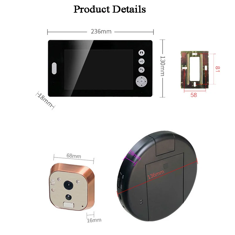 7-дюймовый монитор 2 4 ГГц дверной глазок водонепроницаемый голосовой домофон