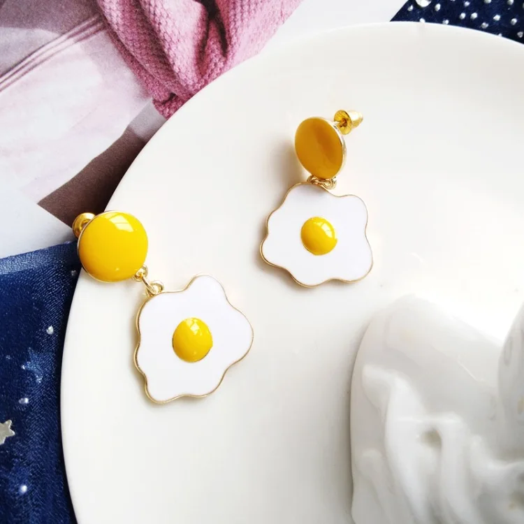 Stud Earrings Милый паучный зажим для яиц на сережках Красивые забавные повседневные серьги без пирсинга - Окраска металла: Stud Earrings