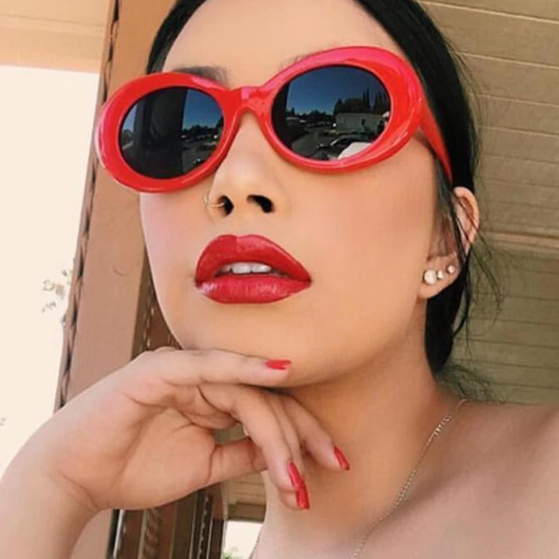 2020 классические Овальные Солнцезащитные очки в стиле Курта Кобейна винтажные