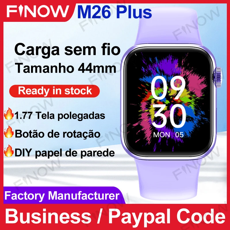

Смарт-часы Finow M26plus 2021 мужские часы с экраном 1,77 дюйма Беспроводная зарядка M26 plus Смарт-часы PK HW22 Pro Plus для Iphone