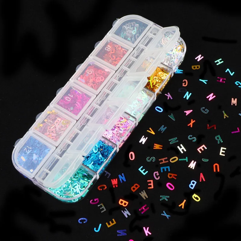 

English Letters Sticker Art Decoration Cute Colorful Nail Accessories Decor for Festive Party Women Girls DIY Nail Body Art