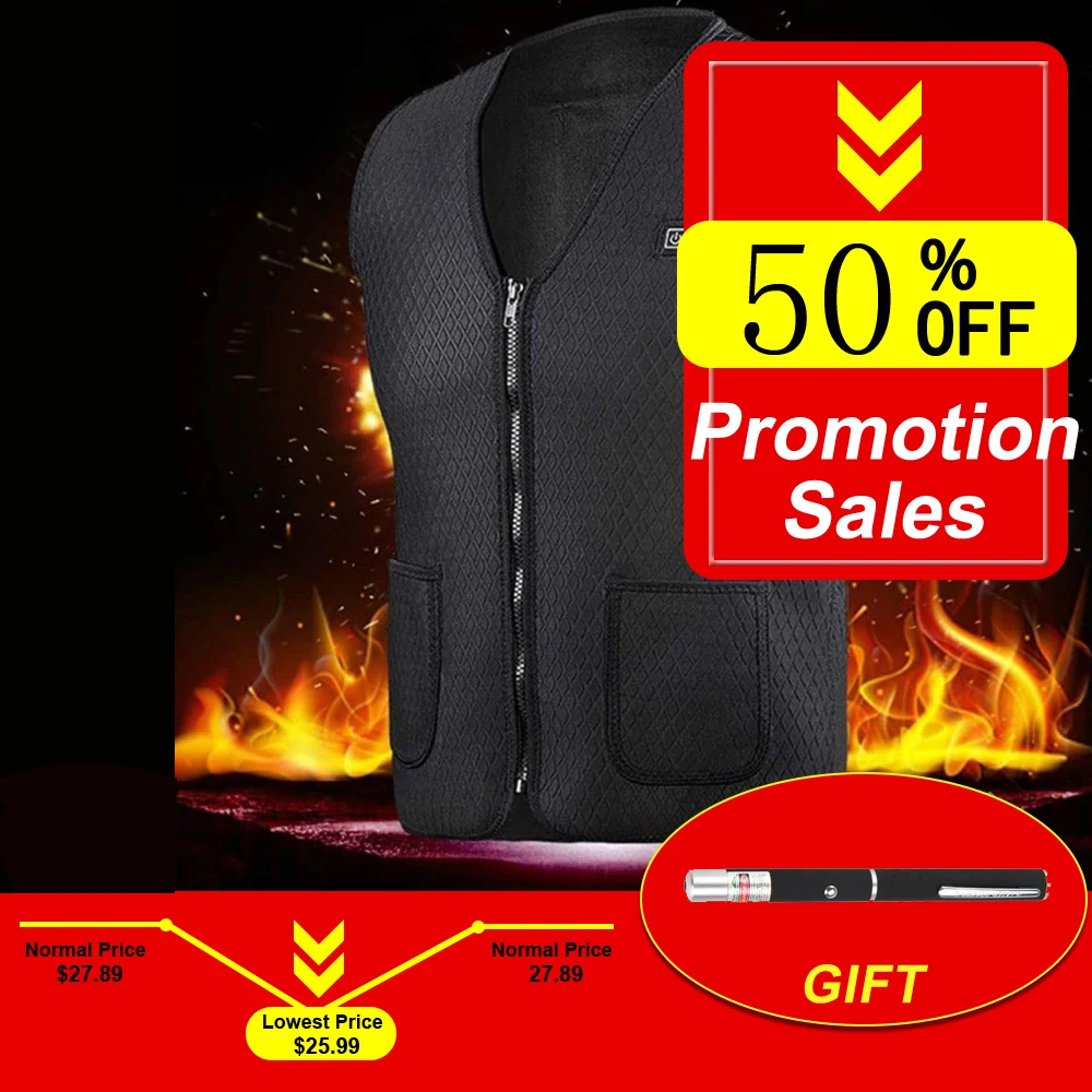 Мужские и женские теплые походные жилеты с USB подогревом Охотничий Тактический