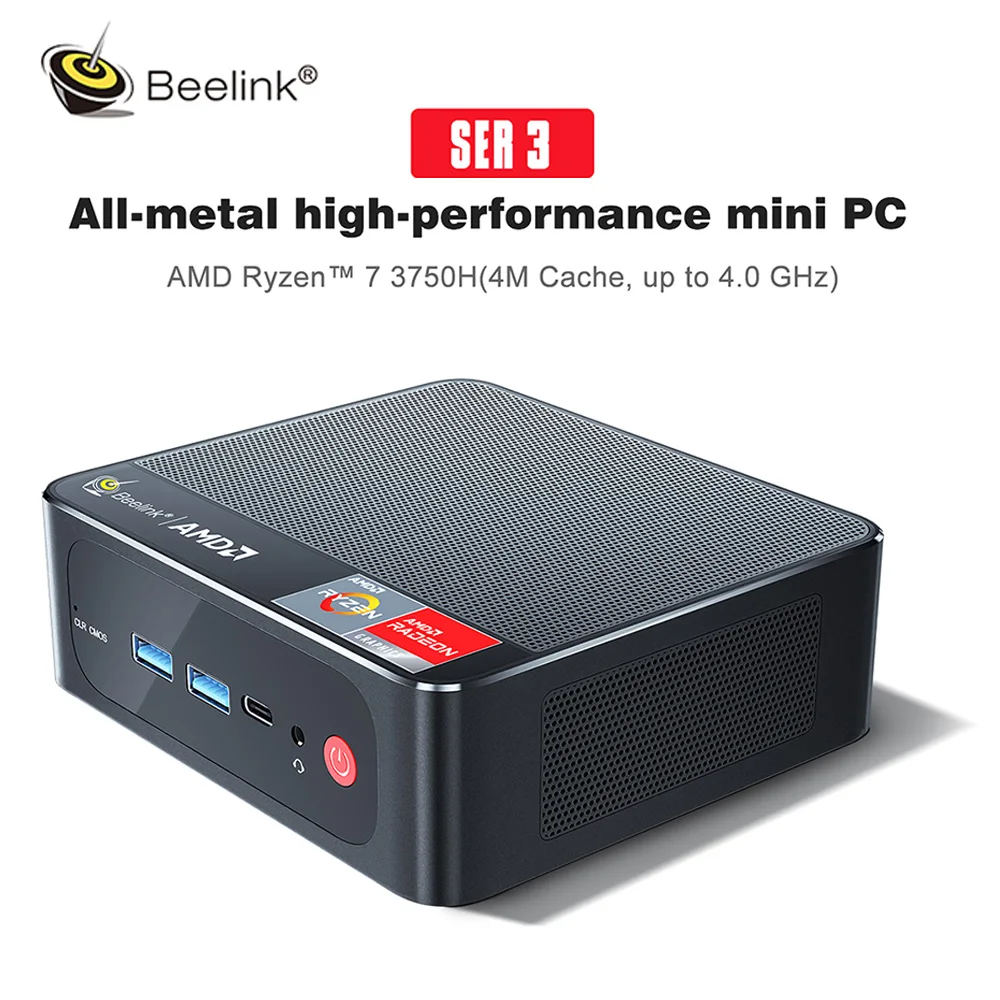 2021 Beelink SER3 AMD Ryzen 7 3750H Windows 10 Pro мини ПК DDR4 16 Гб ОЗУ 256 ГБ SSD WIFI BT игровой компьютер SATA HDD NVME