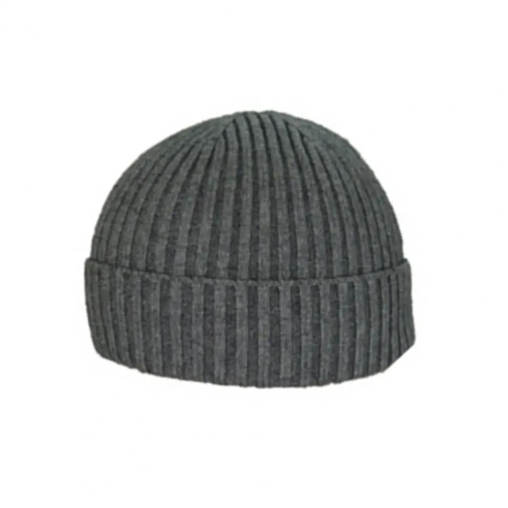 

2022 Men Beanie Hat High Elastic Warm-keeping Knitted Cotton Thickened Men's Winter Hat for Outdoor
