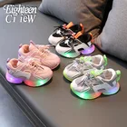 Детские светящиеся кроссовки Size21-30 LED, спортивная обувь для девочек и мальчиков, легкие кроссовки, повседневная обувь для девочек