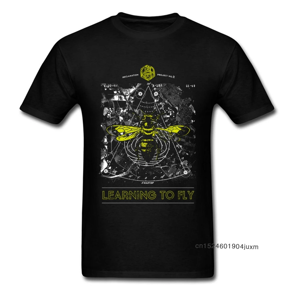 Learning To Fly Мужская футболка из 100% хлопка Летние Осенние футболки с принтом пчелы