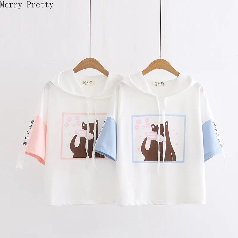 Женская футболка с капюшоном розовая или белая Базовая Повседневная коротким