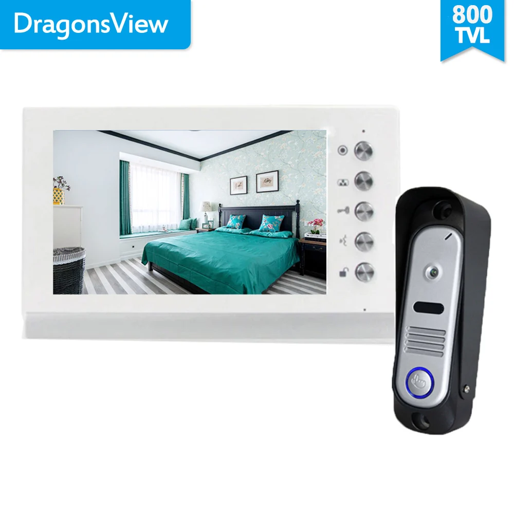dragonsview wired door intercom system with video door phone doorbell camera 7 inch dual way talk monitoring gate unlock 1000tvl free global shipping